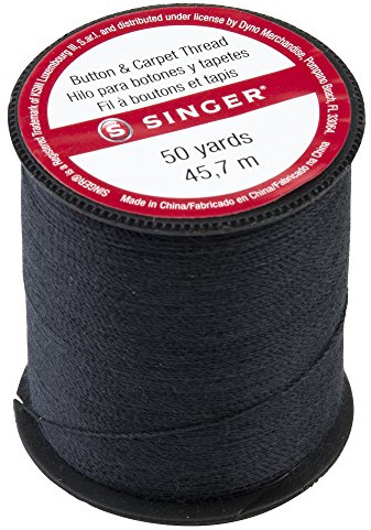 SINGER 67110 Button & Carpet Nähgarn, 45 m, Schwarz, 9,7 x 3,8 x 6,3 cm