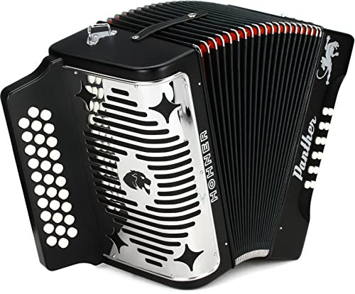 Hohner Akkordeons Panther 3-reihiges diatonisches Akkordeon (schwarz)