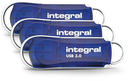 Integral 32GB Clé USB 3.2 Gen 1 Courier Bleu jusqu'à 100MB/s USB 3.2 Gen 1 (pack 3)