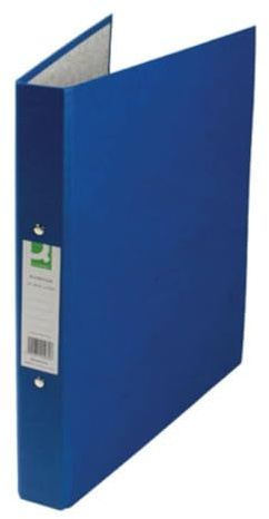 Q-Connect 2-Ring Binder A4 25mm Paper Over Board Blue (Pack of 10) - KF20035