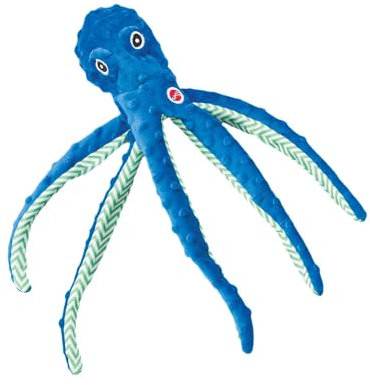 SPOT Skinneeez Extreme Octopus Dog Toy – 16” Stuffing-Free Plush Toy for Small/Medium Dogs with Squeaker – Great for Puppies & Light Chewers – Ripstop Mesh – Assorted Colors