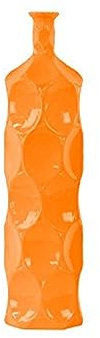 Urban Trends Collection Vase für Flaschen, Keramik, rund, mit Noppen, groß, glänzend, Orange