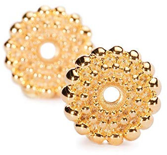 Trollbeads Damen-Ohrstecker Sun Circle, Small, Gold Plated 925 Silber - TGPEA-00004