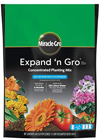 Miracle-Gro Expand 'n Gro Concentrated Planting Mix, Just Add Water for up to 3X Expansion, For Container and In-Ground Use, .67 cu. ft. Expands up to 2 cu. ft.
