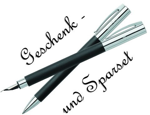 Faber Castell AMBITION Edelharz Kugelschreiber + Füllfederhalter [schwarz] Spar/-Geschenk Set inkl. Geschenkverpackung