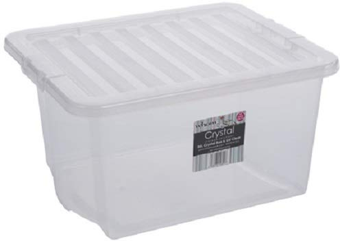 Wham CRYSTAL 35L BOX & LID CLEAR pack of 3 10890