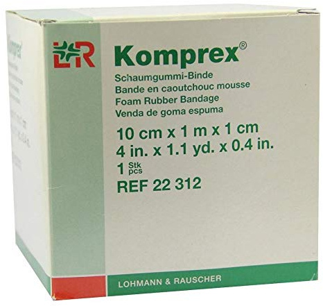 KOMPREX Schaumgummi Binde 10 cmx1 m Stärke 1 cm 1 St