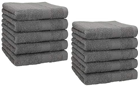 Betz 10 Stück Seiftücher Premium 100% Baumwolle Seiflappen-Set 30x30 cm Farbe anthrazit