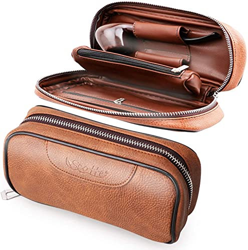 Scotte (TM Leder Tabak Tasche Etui für 2 Tabak und andere Zubehör