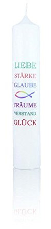 Wiedemann 167214.004 Taufkerze, Wachs, Weiß, 26.5 x 5 cm