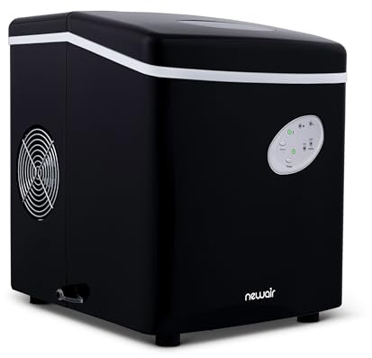 NewAir Counter Top Ice Maker Machine (Black), Compact Automatic Ice Maker, Cubes Ready in 6 Minutes, 28 Pounds in 24 Hours - Perfect for Home/Kitchen/Office/Bar