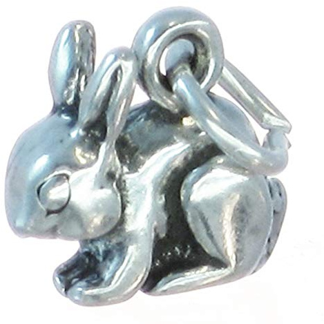 Bunny Rabbit Sterling Silber kleiner Charm .925 x 1 Kaninchen Charms