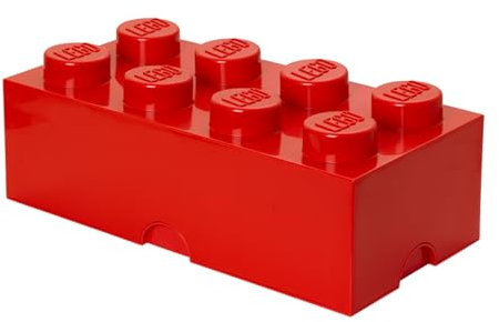 LEGO Storage Brick 8 Knöpfe, stapelbar Aufbewahrungsbox, 12 l, Plastik, rot, Large