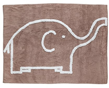 Aratextil Elefant Kinderteppich, Baumwolle, Taupe, 120 x 160 cm