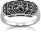 Gemondo Art-Deco Stufen Ring 925 Sterlingsilber 0,28 Karat Markasit Ring