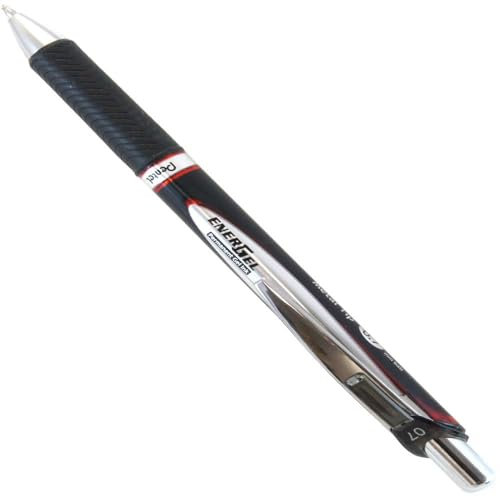 Pentel EnerGel Document BLP77-BX Gel-Tintenroller, rot, 0,7 mm Strichstärke, Druckmechanik, nachfüllbar, wasserfeste, lichtechte Tinte - dokumentenecht nach ISO 27668-3