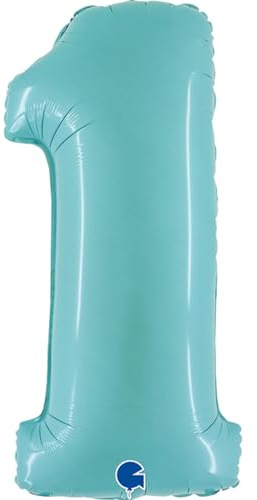 Grabo Riesenzahl Folienballon 40/102cm | Pastel Blue #1