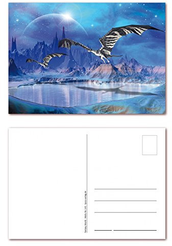 12 Stück Postkarten Fantasy Drachen Dragon Ansichtskarten im DIN A6 Format (PKT-143)