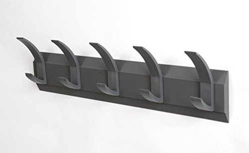 Acorn Linear Hat and Coat Wall Rack with Conclealed Fixings 5 Hooks Graphite Ref 319875