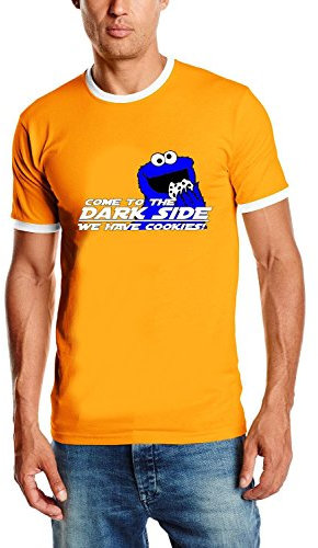 Come to The Darkside - We Have Cookies ! T-Shirt Orange-Ringer, Gr.M