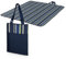 PICNIC TIME Vista Outdoor Picnic Blanket Tote Coperta all'aperto, Poliestere, Blu Navy/Lime a Righe, 16 x 11 x 3