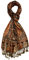 Lorenzo Cana Marken Herren Schal Schaltuch Stola Umschlagtuch Naturfaser opulentes Muster in harmonischen braun Farben mit Fransen 70 cm x 200 cm - 7816611