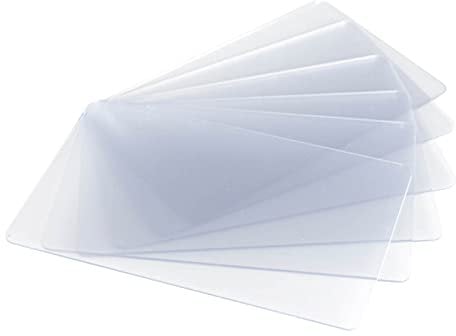 Karteo Plastikkarten blanko transparent [10 Stück] Blankokarten im EC-Kartenformat für Ausweise Dienstausweise EC- und Bankkarten Gesundheitskarten