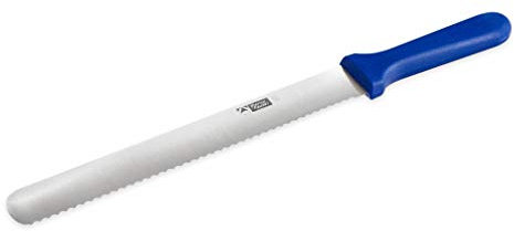 Thermohauser 5000266071 Cuchillo de Panadero (Acero), Filo Ondulado Unilateral, plástico, Hoja de 26 cm, Mango Azul