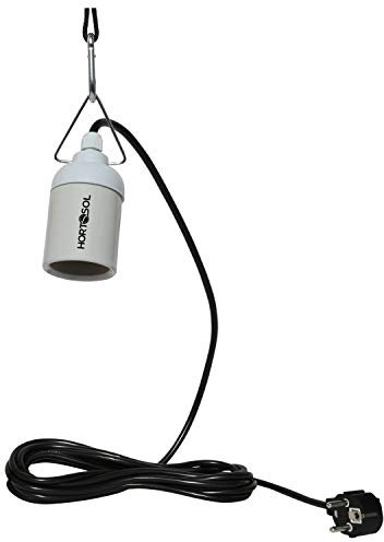 HORTOSOL E40 Fassung 4m Lampen Aufhänger verkabelt für ESL