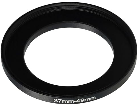 vhbw Step-Up-Ring Adapter von 37 mm auf 49 mm für Kamera Objektiv | Filteradapter, Metall, Schwarz