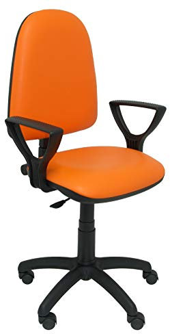 Piqueras Y Crespo Modello 04Cp Sedia Da Ufficio Ergonomica Con Meccanismo Di Contatto Permanente E Regolabile In Altezza Sedile E Schienale Imbottiti In Tessuto Finta Pelle Colore Arancione