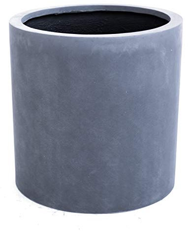 Eleganteinrichten Pflanzkübel Fiberglas, zylindrisch D50xH50cm grau.