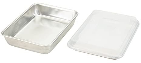 Nordic Ware Naturals 3 Piece Baking Pan Set, Natural Aluminium Baking Sheet with Superior Heat Conductivity, Premium Bakeware Made in The USA, Silver