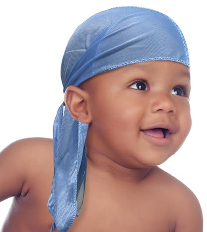 TITAN Satin Baby Du Rag Satin, Himmelblau, Einheitsgröße