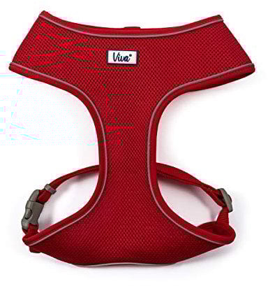 Ancol Viva Lightweight Breathable Reflective Mesh Dog Harness in Red - Air Mesh Harness with Adjustable Fit and Reflective Band - Small 34-45cm