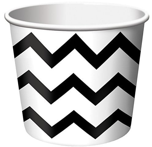 Creative Converting 6 Count Chevron Patterned Treat Cups, Black/White