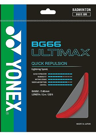 YONEX BG 66 Ultimax Badmintonsaite (rot)