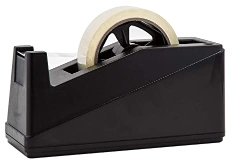 Royal Imports Desktop Tape Dispenser Adhesive Roll Holder (Fits 1 & 3 Core) Heavy Duty Premium for Office, Home, School, Library, Crafts, Moving, Giftwrapping with Weighted Nonskid Base, Black
