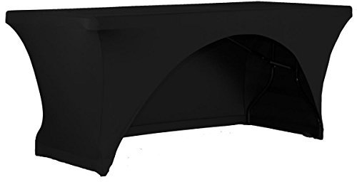 Expand Tischcover, Tischhusse Schwarz - Tisch Cover, Husse als Tischdecke - 110cm bis 130cm - Einseitig offen - B1 - Stretch