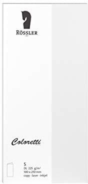 Rössler 220703509 - Coloretti Karten, 220 g/m², DIN lang, weiß, 5 Stück