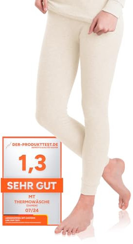 MT Damen Ski- & Thermohose - Winter Unterhose mit weicher Innenseite - Ecru Creme M