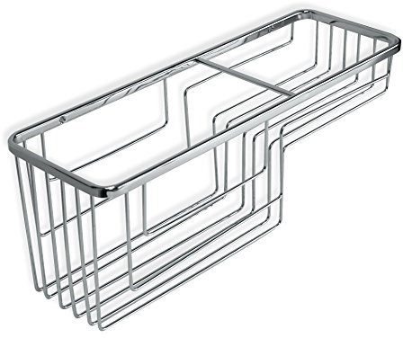 Tatay Cestillo Rectangular Krom, Dos Niveles, diseño Funcional y Gran Capacidad, Fabricado en latón Cromado y Acero INOX