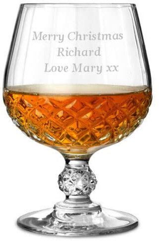 County Engraving Personalised 10oz Cut Crystal Design Brandy Glass Enter Your Own Custom Text.