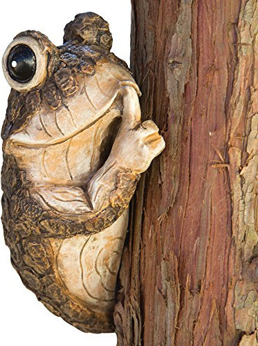 Bit e pezzi – Rana Sbirciona Albero Fai Silenzio – Scultura a forma di animale abbraccia alberi in poliresina durevole – Statua decorativa da esterno per prato e giardino