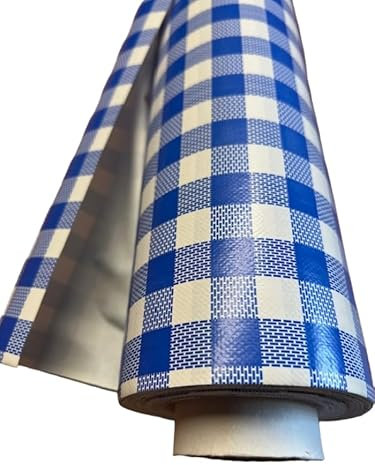 generique creadetex.com Au Rouleau de 30 metres Nappe Vinyle Carreaux Vichy Bleu Roi Toile ciree Impermeable Largeur 140 cm
