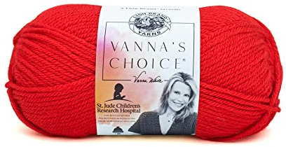 Lion Brand Yarn Vanna's Choice, Aran Weight Yarn for Knitting, Crochet, and Crafts, Scarlet, 1 Pack