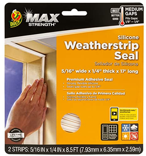 Duck 281209 Dichtungsleiste [Silikon], weiß. 78,7 cm. x 0,63,5 cm x 5,2 m