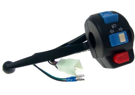 Schaltereinheit links m. Bremshebel kompatibel mit ATU/Explorer City Star | Typ 1 links für Trommelbremse hinten; 8Pin-Stecker, Licht-, Blinker- und Hupenschalter sowie vormontierter Bremslichtschalter