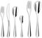 COUZON - Ménagère 50 couverts de table en coffre bois pour 12 personnes - Eole - Acier inoxydable 18/10, Finition Miroir, Epaisseur 2.5 mm - Inox