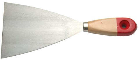 Malerpachtel 91006L Profi - Rostfreier Edelstahl-Spachtel mit Holzgriff | Vielseitiger Fugenspachtel für Renovierung, 100mm Breite, ergonomischer Griff, langlebiges Werkzeug für Maler & Verputzer